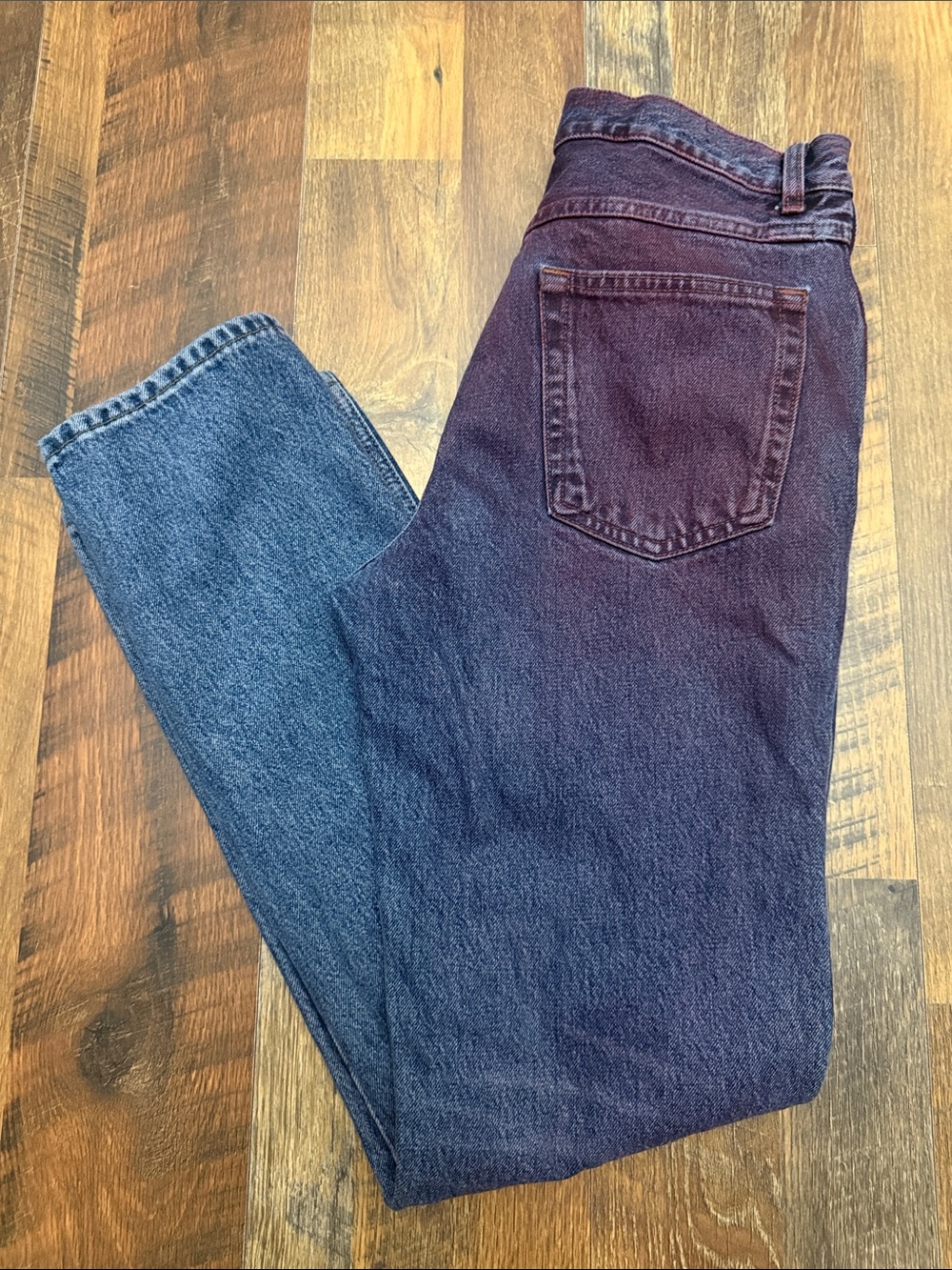 Zara Spray Gradient Straight Jeans Burgundy Blue Men’s Size 31